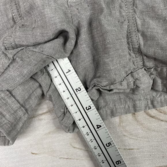 Athleta Shorts Women 4 Gray 4" Cabo 100% Linen Hiking Outdoors Beach Travel - Picture 6 of 12